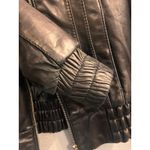 Knoles‎ & Carter Genuine Leather Black Bomber Jacket Ribbed Moto Bikercore Cozy Size M Photo 14