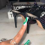 Alexandre Birman  Black Velvet Rainbow Crystal Bow Mule Heels Womens 39 New NWT Photo 5