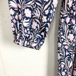 J.Crew  V-Neck Mini Dress Floral Fields Navy Smocked Waist Ruffle Neck Medium Photo 3