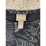 Chico's Women's Black Floral Leaf Jaguar Print Crew Neck Knit Top Size 3 Photo 1