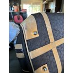 Authentic CELINE C Horse Carriage Hand Boston Bag Canvas Leather Brown Photo 7
