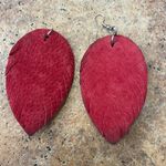 Handmade Leather and animal fur earrings Photo 2