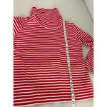 Jones New York Women's Red White Stripe Cowl Neck 100% Cotton Long-sleeved Shirt Top L Holiday Photo 5