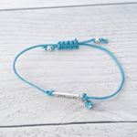 Bright Light Blue Adjustable Bracelet with Friends Charm Photo 2