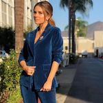 Parker Smith  Women’s Sleek Navy Blue Versatile Velvet Blazer with Pockets Sz SM Photo 10