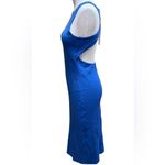 House of Harlow  1960 SLEEVELESS BLUE KNIT BODYCON OPEN BACK RACERBACK DRESS L Photo 4