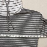 cupio  Striped Cowl Neck Sweater in Gray and White Photo 3
