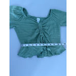 Japna Light Sage Green Gathered Smocked Renfest Fairycore Milkmaid Top Small Photo 6