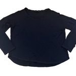 Eileen Fisher  Black Viscose Spandex Long Sleeve Shirt Small Petite Photo 0