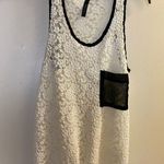 Audrey 3+1 Womens Sheer White Lace Tank Top L Large Black Front Pocket Bust 40” Photo 0
