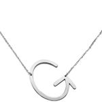 Silver Initial Pendant Necklace Letters A Photo 1