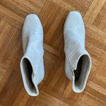 Steve Madden Darma Phyton Snakeskin Block Heel Ankle Boots Chelsea Boots Ivory Photo 2