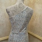 Eliza J . One-Shoulder with cutouts Maxi Sequins Gown Dress Prom Champagne Sz 8 Photo 3