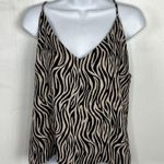 Society + Stitch Chic Zebra Print Camisole Top Chic Work Night Out Flowy Animal Black Size L Photo 0