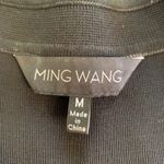 Ming Wang  Black Knit Jacket Medium 3/4 Sleeve Striped‎ Hem Metal Buttons Classic Photo 2