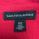 Saks 5th Avenue Saks Fifth Avenue Women's Red Long Sleeve Belted Button Down Mini Shirt Dress S Photo 3