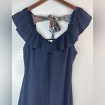 Hem & Thread  S Textured Black Navy A-Line Flattering Mini Dress Photo 1