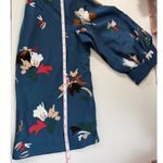 The Limited Floral Print Teal Blue 3/4 Sleeve Button Neck Blouse Size PM Photo 6