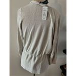 White House | Black Market  cardigan long sleeve sparkly silver white size large Photo 2