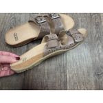 Earth Origins Earth Perforated Leather Slide Sandals Sand Antigua Warm Taupe Shoes Size 8.5 Photo 4