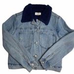 PacSun  denim jean blue Sherpa lined jacket size S Photo 0