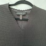 Josephine Chaus  Black Gauze Ruffled Edge Sleeveless V Neck Stretch Blouse M Photo 4