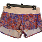 Lululemon Running Shorts Multicolor Pattern Athletic Gym Activewear Purple Size 4 Photo 0