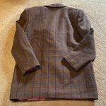 Vintage RARE Find Giorgio Sant’Angelo Tweed Plaid Pure Wool Blazer 12 *Flaw Purple Photo 14