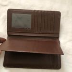 Unique Western boho Brown black woven leather wallet silver studs Photo 1