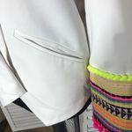 Bless The Mess Structured Blazer Artisan Neon Embellished Cuffs White sz M 38 Photo 9