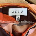 Acoa Orange & Brown Swirl Pattern Mini Skirt With Scrunch Side Slit S Photo 4