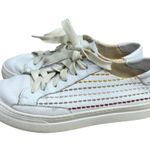 Soludos Quilted Stripe Stripped White Sneaker Size 8.5 Leather Shoes Lace Up Photo 2