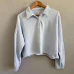 Aerie Fleece of Mind Cropped Polo Sweatshirt Size Medium Photo 2