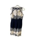 Naeem Khan linen dress appliqué and beading navy blue sz 8 Photo 1