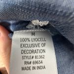 Harper Heritage  Denim Ruffled Tank Top with Floral Embroidery | M Photo 3