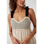 Free People Dainty Coquette Cottage Bluebell Solid Maxi Dress Sand Neutral Small Photo 4