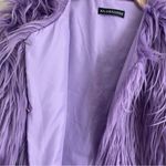 Lavender Faux Fur Shaggy Coat Jacket AILUBAODAN– Size S Purple Photo 9