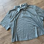 Zella Women's Blue Button Down crop Shirt Photo 3