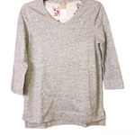Chico's Chico’s V Neck 3/4 Sleeve Sweatshirt Heather Grey 0 Photo 0