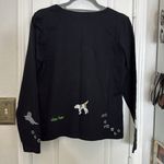 Michael Simon dog embroidered button down cotton cardigan Black Photo 5