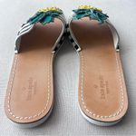Kate Spade  Icarus Studded Leather Striped Black White Pineapple Slide Sandal 7.5 Photo 3
