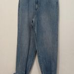 We Wore What  Paper Bag Buckle Jean in Indigo Rigid Denim 29 Photo 0