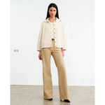 Nili Lotan Deryl Cashmere Cardigan Sweater M Ribbed Raglan Sleeve Oversized Boxy Gold Size M Photo 3