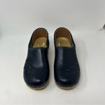 Sven NAVY BLUE Leaf Punch Swedish Clogs Size 37 or US 6.5 Photo 1