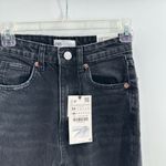 ZARA Classic Mom Fit High Rise Distressed Black Jeans Photo 4