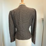 Kay Unger ladies Navy Blazer Geometric design white piping Inner liner s… Blue Size 12 Photo 3