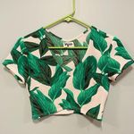 Show Me Your Mumu  crop top! Green palms leaf crop top size small! Photo 0