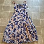 Astars Blue Slit Maxi Sundress for Wedding Guest Size XS Photo 1