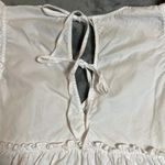 ZARA  Deep V-Neck Sleeveless Baby Doll Blouse Sz M Ruffle Cotton Cottagecore Boho Photo 6