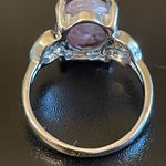 Elegant purple amethyst S925 silver heart ring size 8 Photo 3